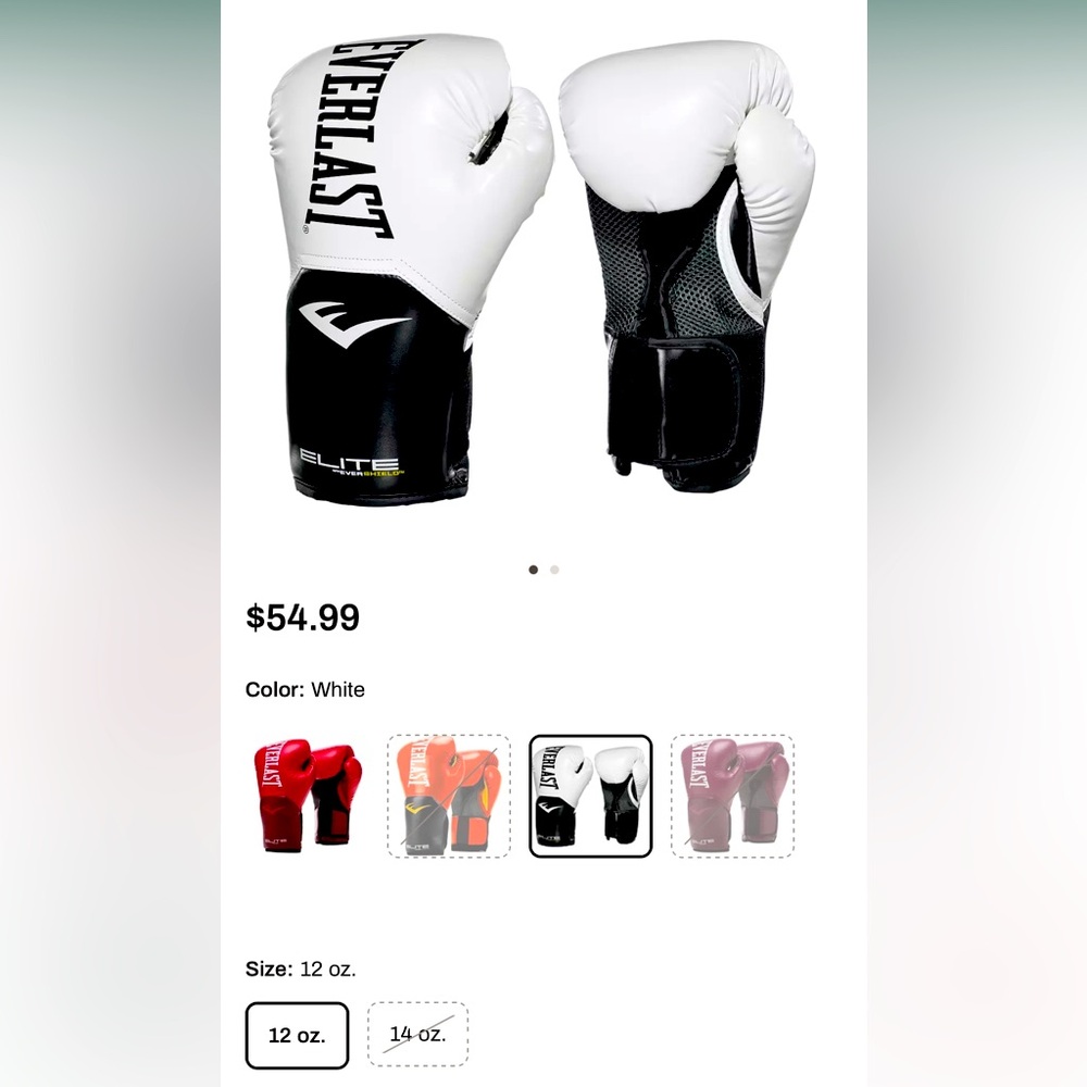 Everlast Pro Style Elite Boxing Training Gloves